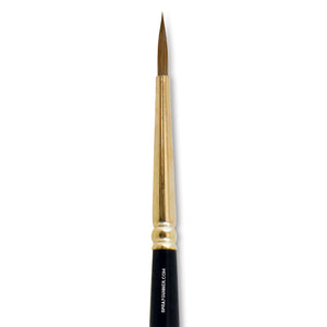 Renaissance Short Handle Round Silver Brush, Size 2.