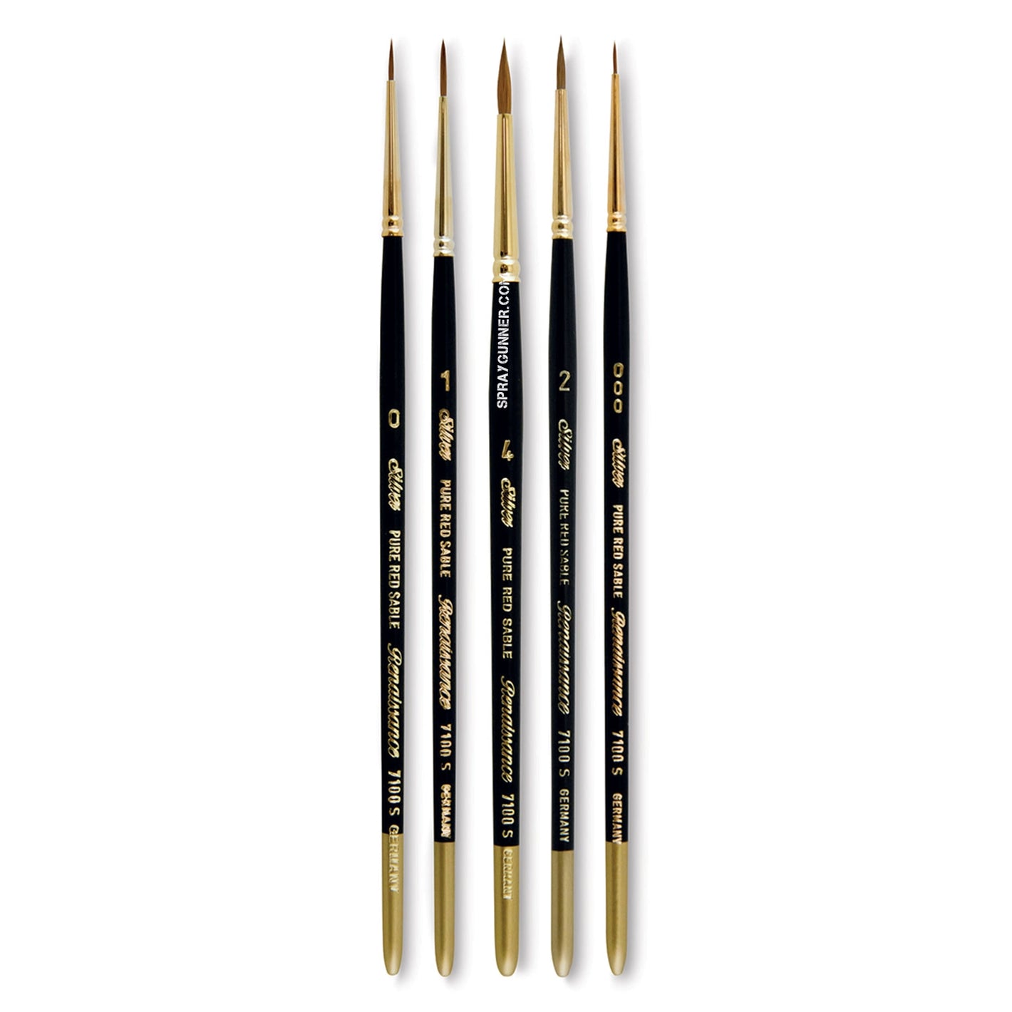 Silver Brush Renaissance Short Handle Round Brush Set of 5 (000-4)