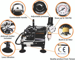 Used No-Box Silent Mini Air Compressor w/ Regulator and hose by NO-NAME Brand NO-NAME brand