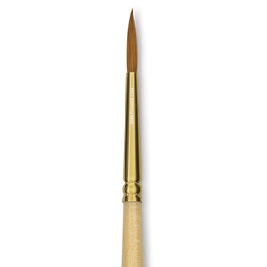 Size 4 of the round, short-handled silver Kolinsky brush.