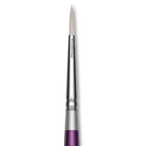Size 4 Round Short-Handled Synthetic Silver Silk 88 Brush