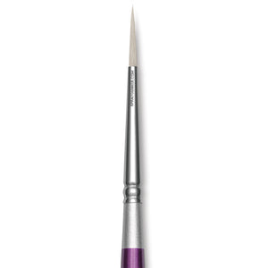 Size 2 silver brush with a silver silk 88 synthetic ultra round short handle