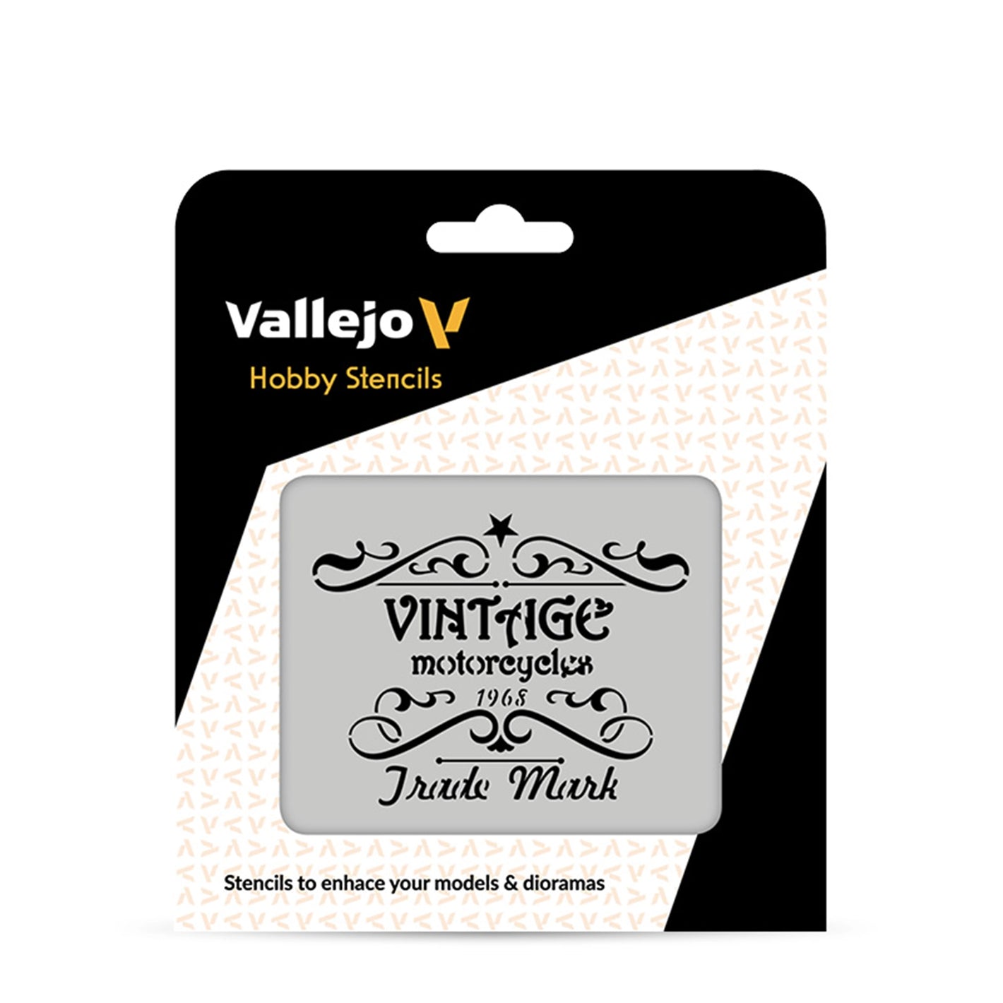 Vallejo Hobby Stencils: Vintage Motorcycles Sign (125x125mm)