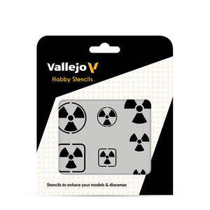 Vallejo Hobby Stencils: Radioactivity Signs (125x125mm)