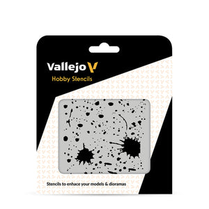 Vallejo Hobby Stencils: Splash & Stains (125x125mm)