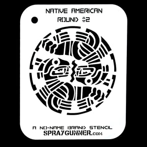 NO-NAME Brand Native American Round Stencil #2