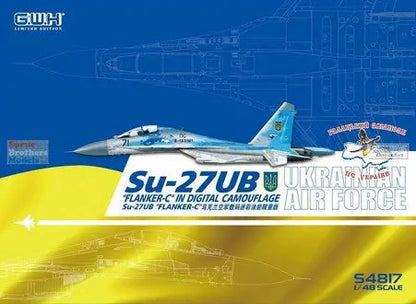 SU-27UBM 'FLANKER-C' In Digital Camouflage Ukrainian Air Force Model Kit GWH