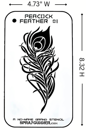 Peacock Feather Stencil #1 Stencil for airbrushing by NO-NAME Brand