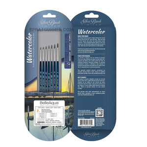 Silver Brush Limited BelleAqua Must-Have Rounds 7pc Round Watercolor Brush Set Silver Brush at SprayGunner