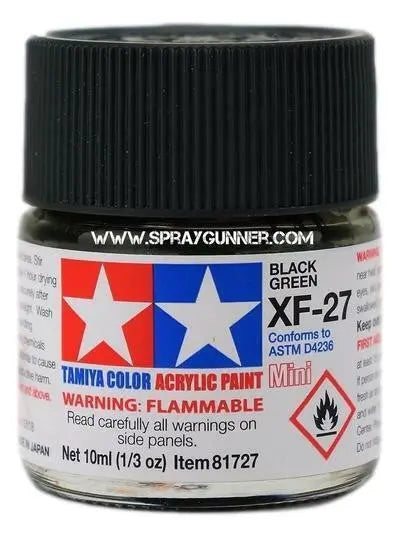 Tamiya Acrylic Model Paints: Black Green (XF-27) Tamiya