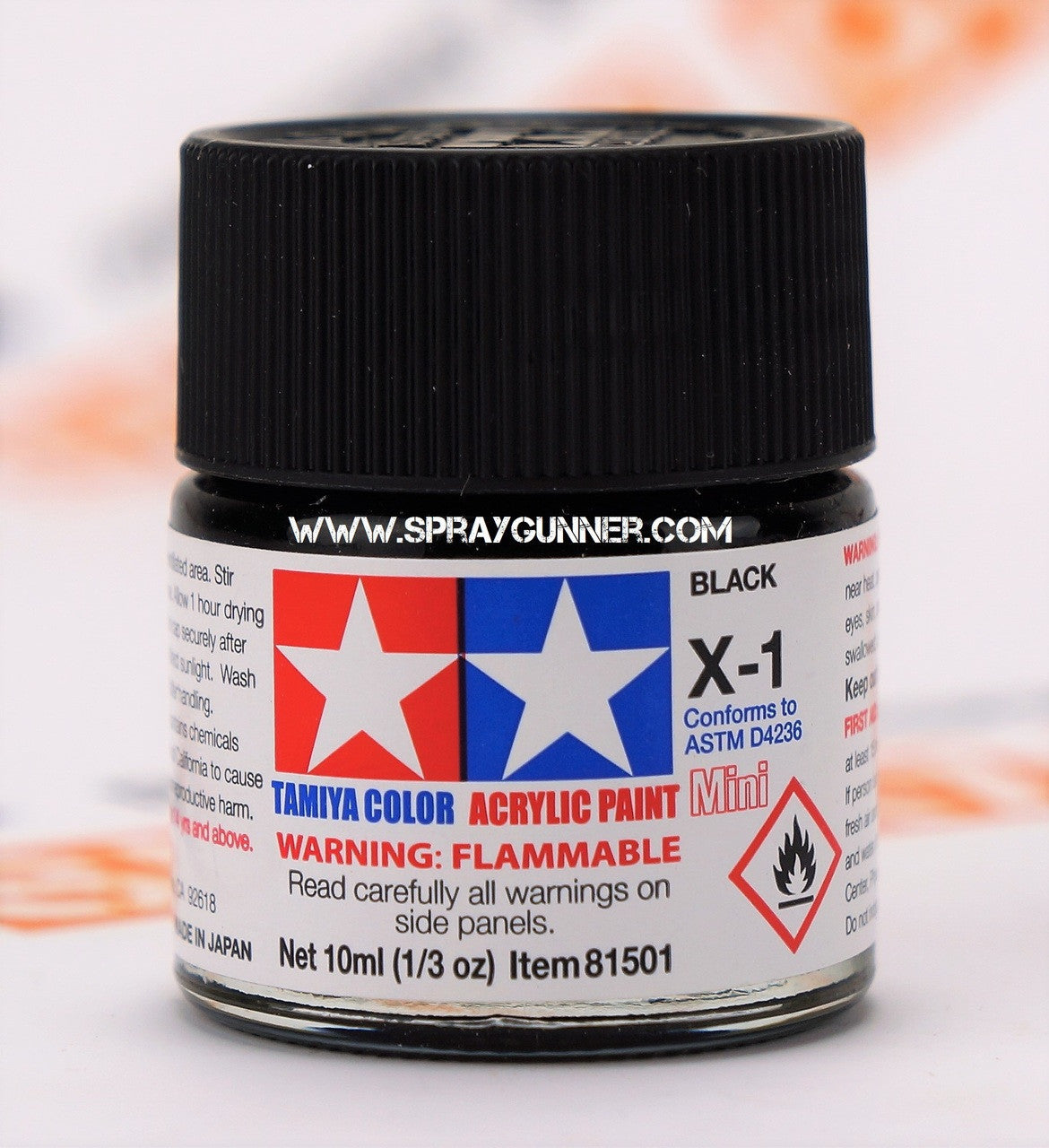 Tamiya Acrylic Model Paints: Black (X-1)