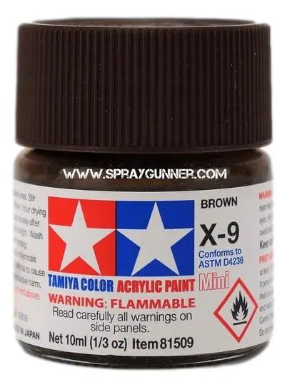Tamiya Acrylic Model Paints: Brown (X-9) Tamiya