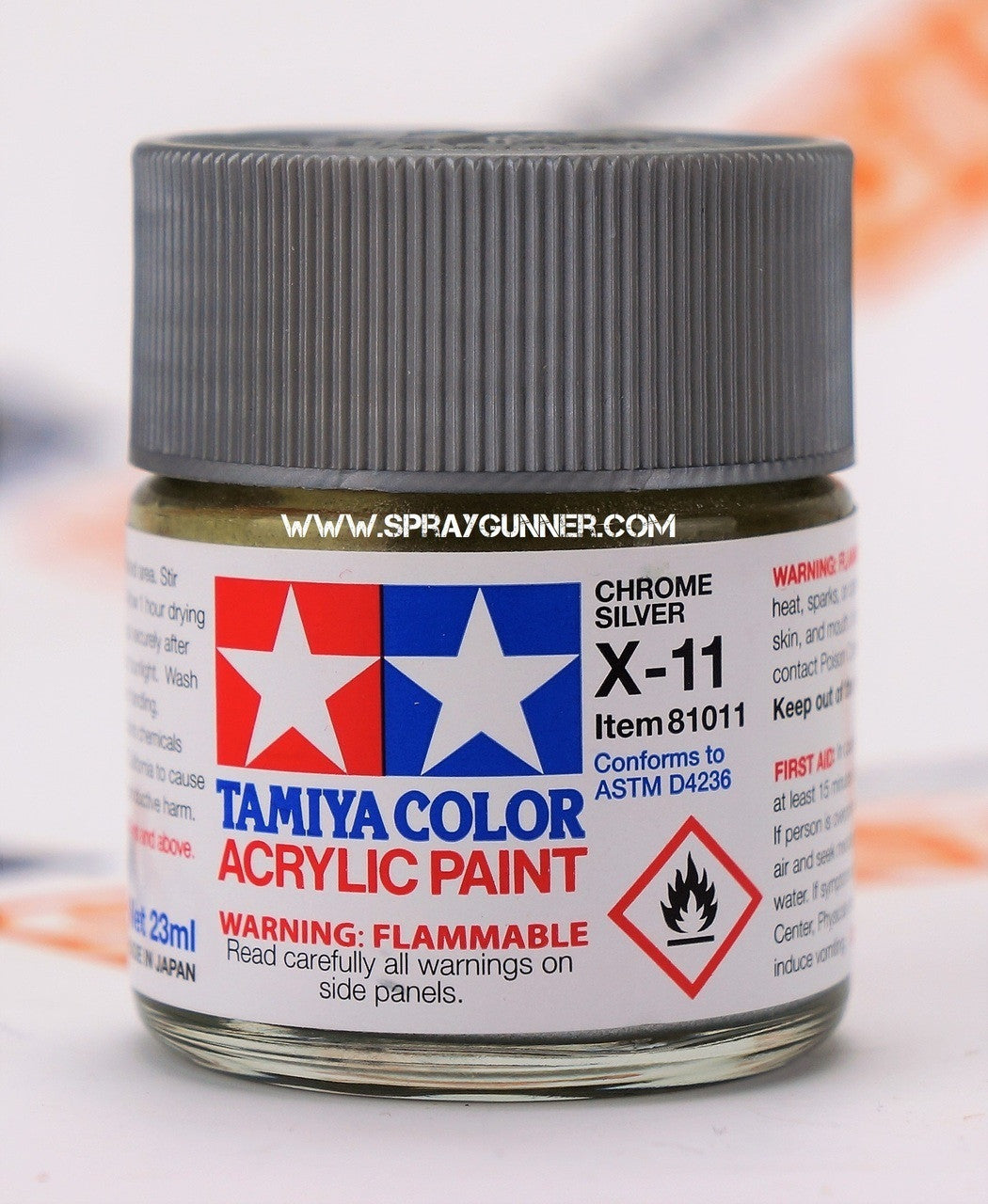 Tamiya Acrylic Model Paints: Chrome Silver (X-11)