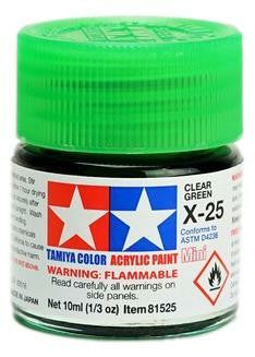 Tamiya Acrylic Model Paints: Clear Green (X-25)