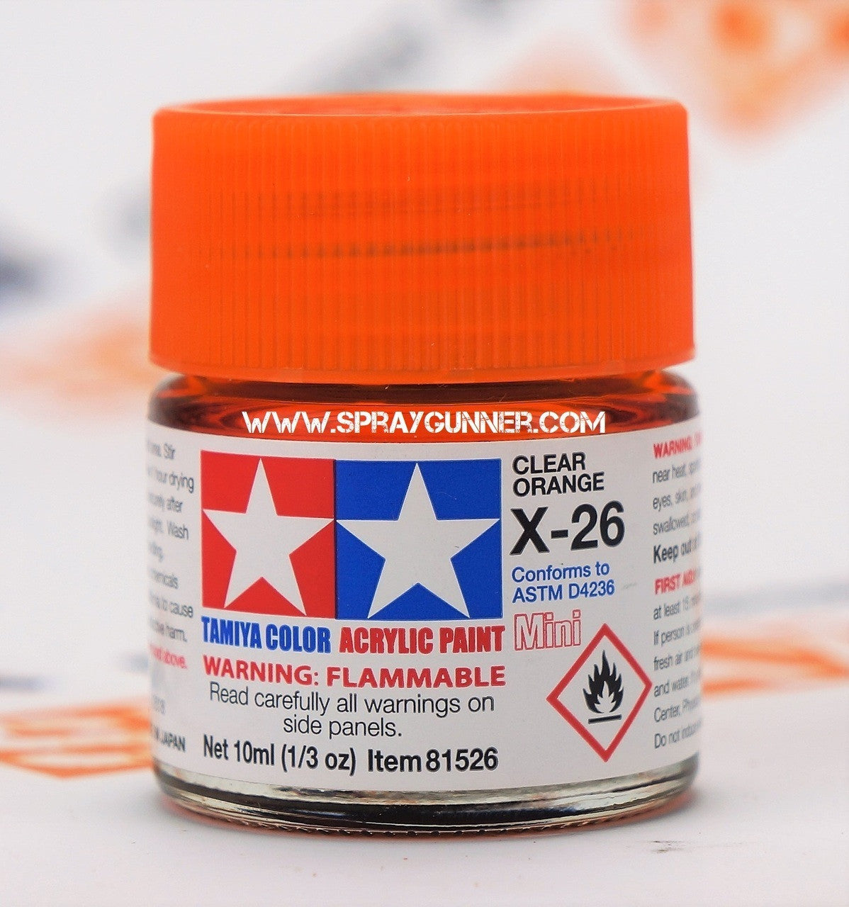 Tamiya Acrylic Model Paints: Clear Orange (X-26)