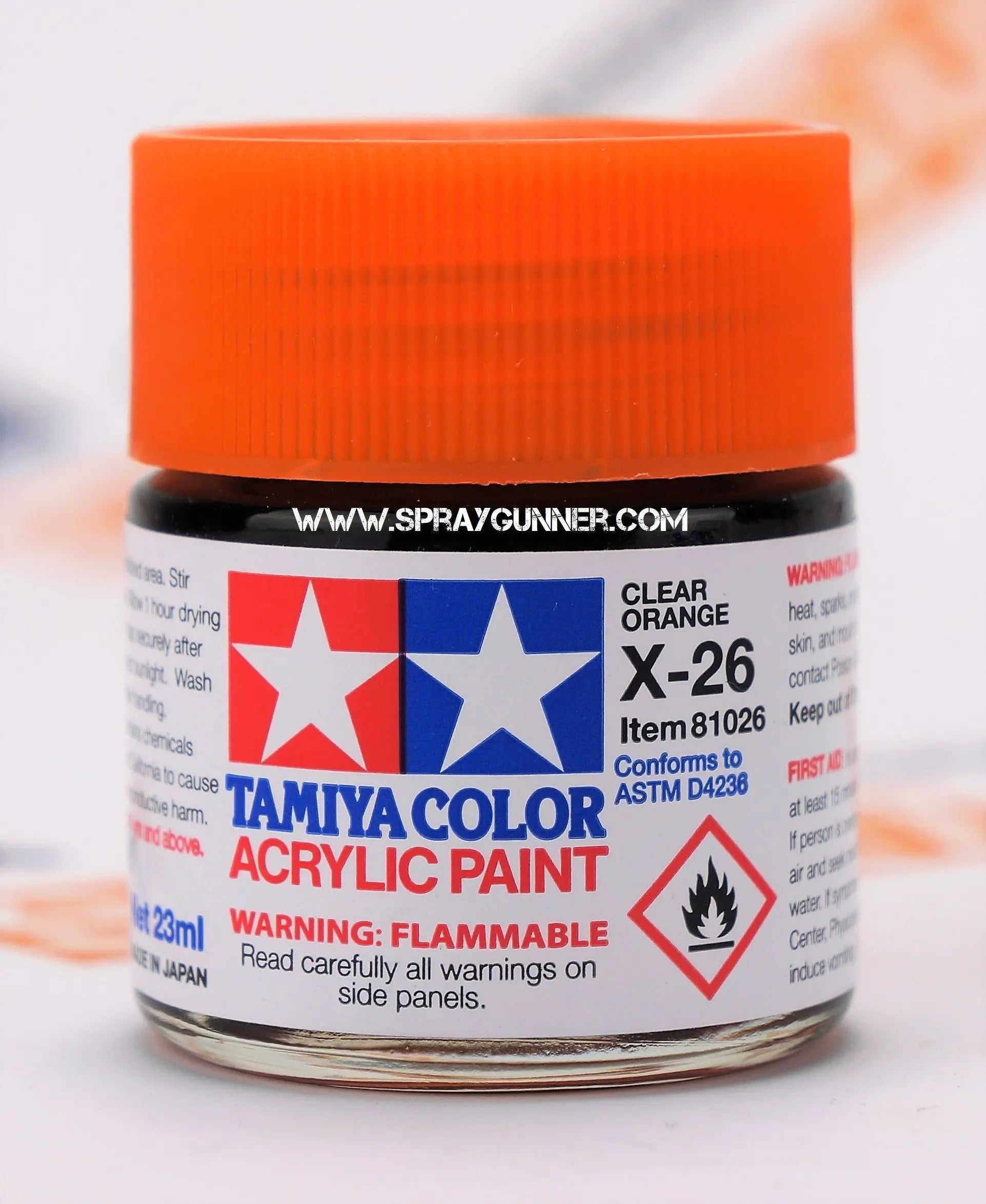 Tamiya Acrylic Model Paints: Clear Orange (X-26) Tamiya