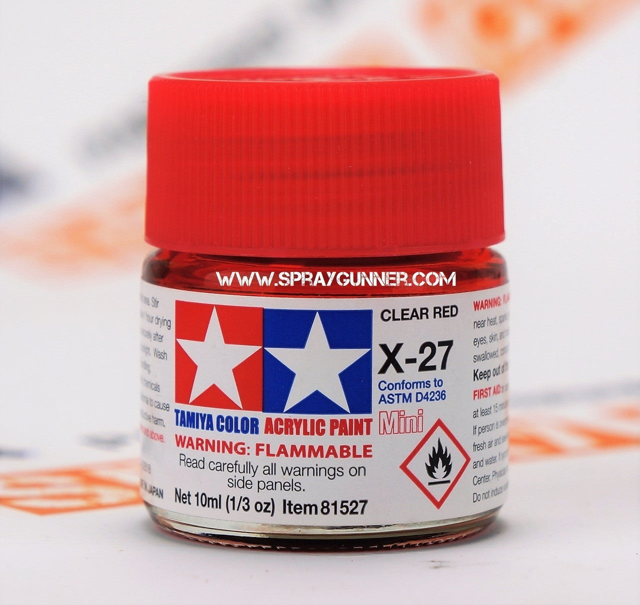 Tamiya Acrylic Model Paints: Clear Red (X-27)