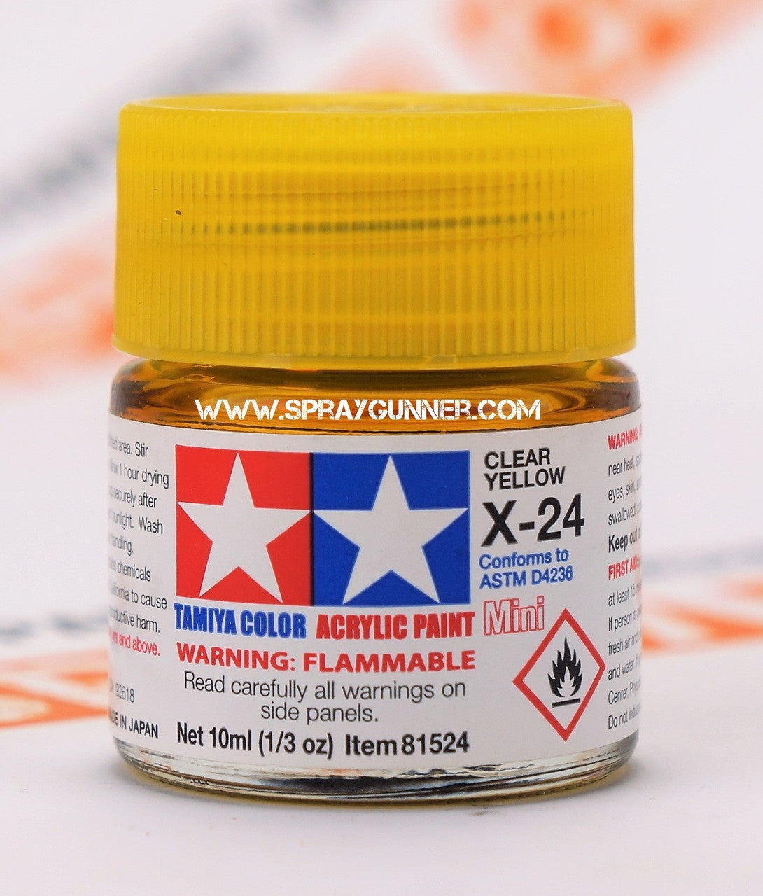 Tamiya Acrylic Model Paints: Clear Yellow (X-24)