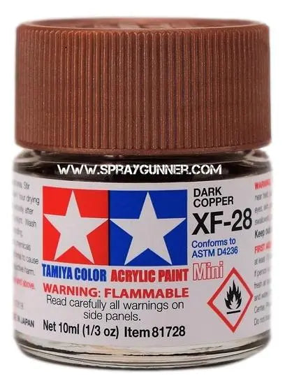 Tamiya Acrylic Model Paints: Dark Copper (XF-28) Tamiya