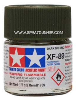 Pinturas acrílicas Tamiya para modelos: Verde oscuro 2 (XF-89)