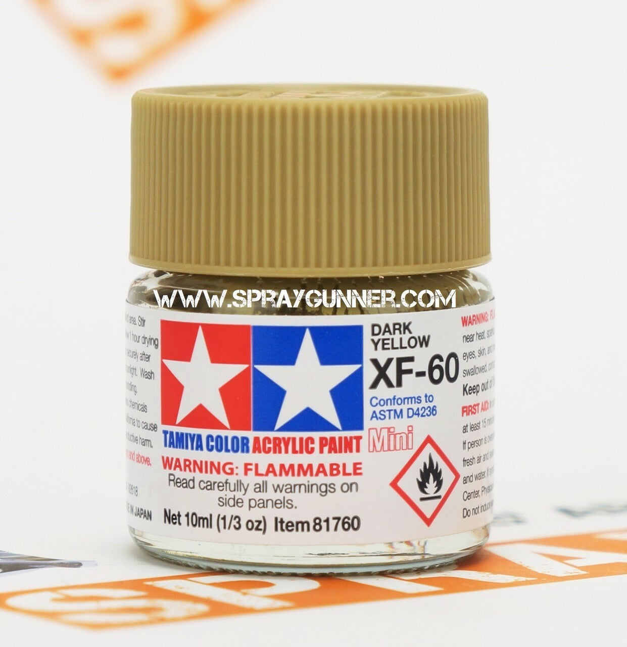 Tamiya Acrylic Model Paints: Dark Yellow (XF-60)