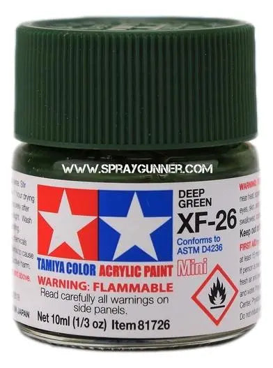 Tamiya Acrylic Model Paints: Deep Green (XF-26) Tamiya