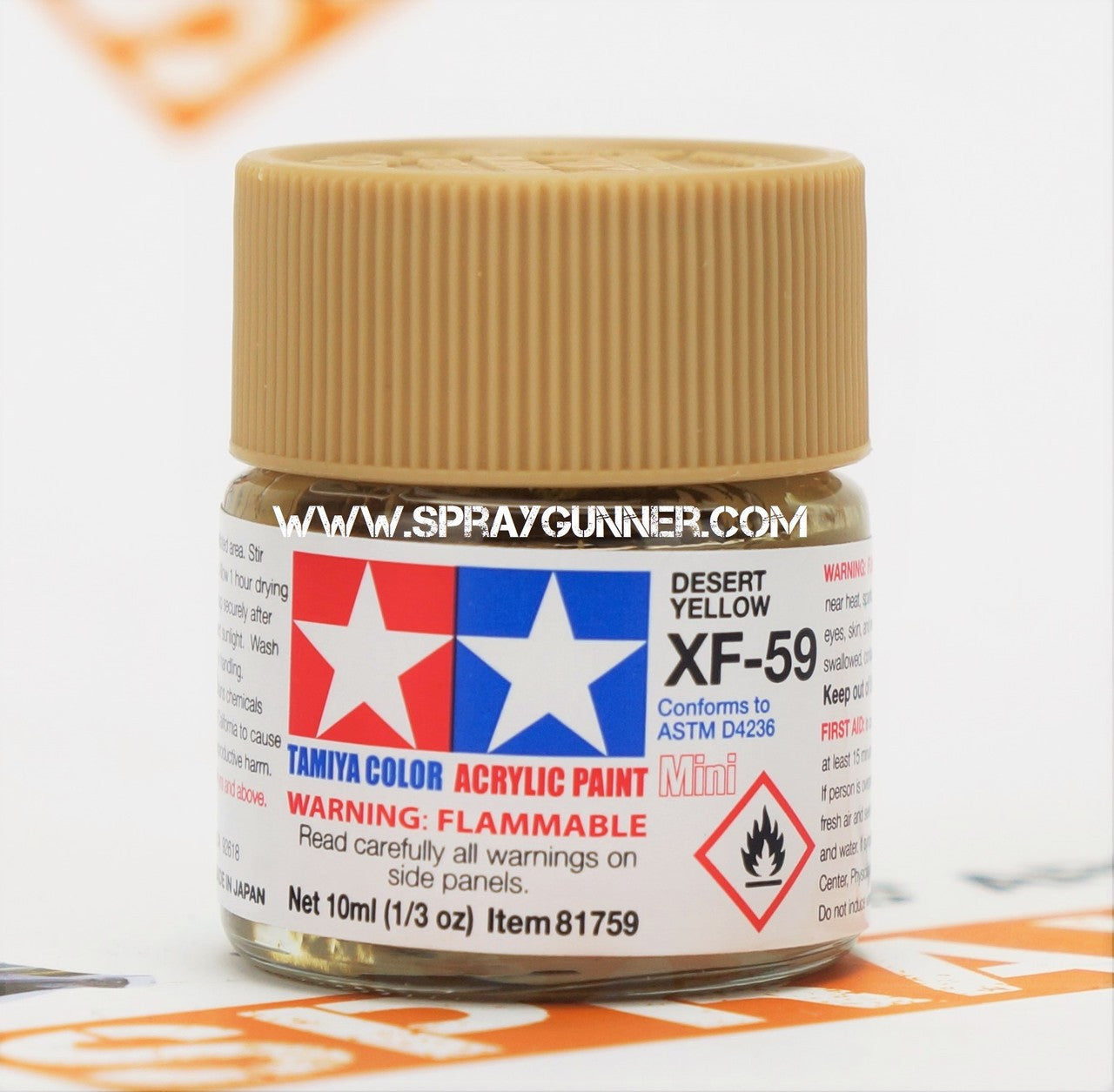 Tamiya Acrylic Model Paints: Desert Yellow (XF-59)