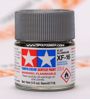 Pinturas acrílicas Tamiya para modelos: Aluminio plano (XF-16)