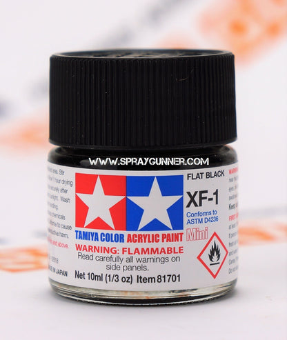 Tamiya Acrylic Model Paints: Flat Black (XF-1)