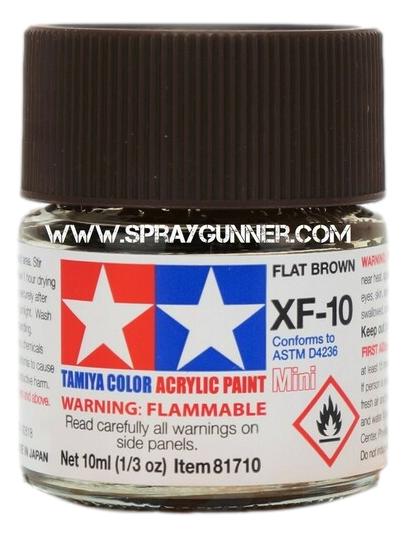 Tamiya Acrylic Model Paints: Flat Brown (XF-10)