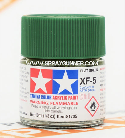 Tamiya Acrylic Model Paints: Flat Green (XF-5)