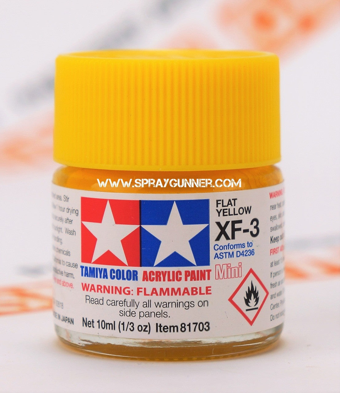 Tamiya Acrylic Model Paints: Flat Yellow (XF-3)