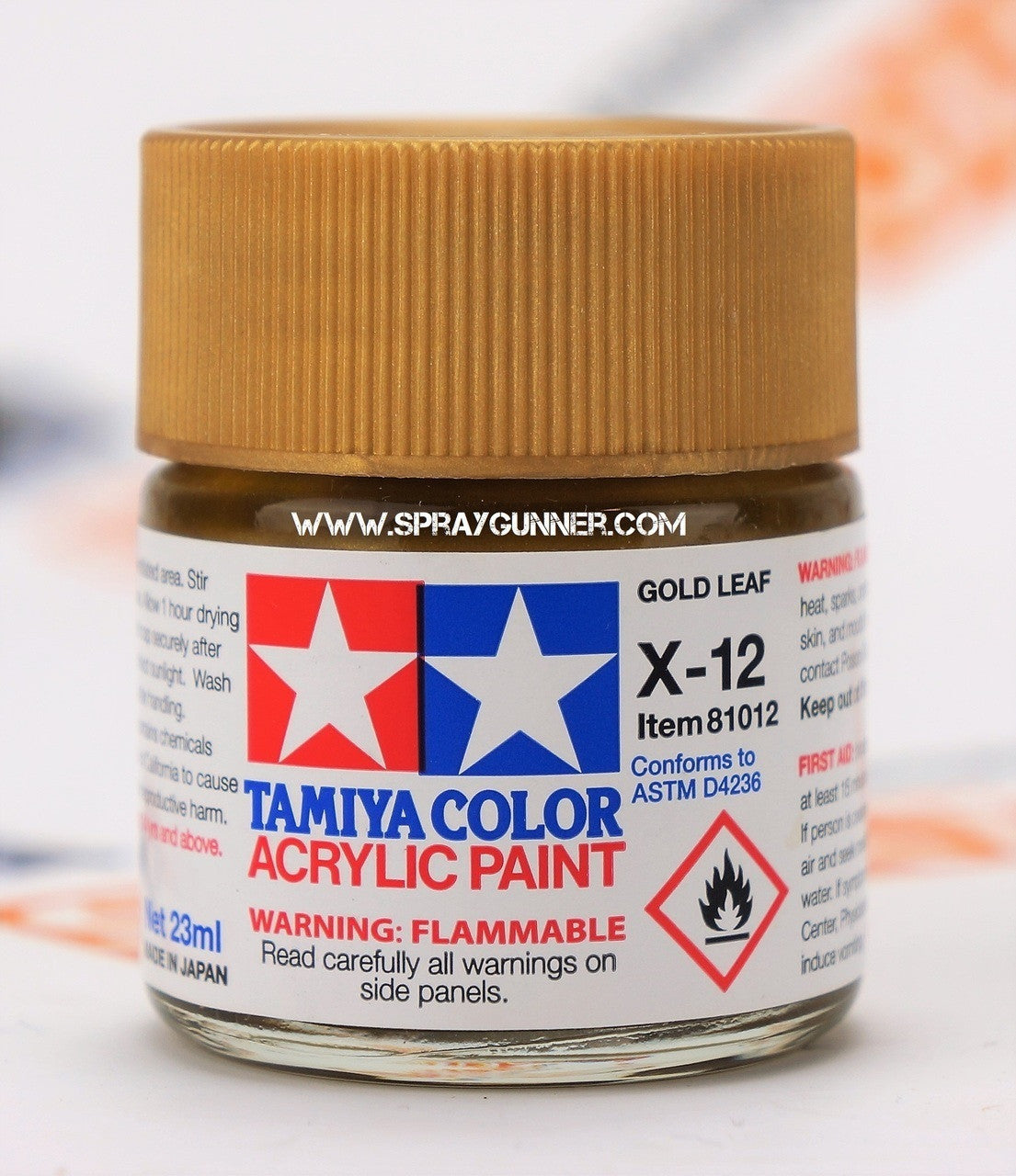 Tamiya Acrylic Model Paints: Gold Leaf (X-12)