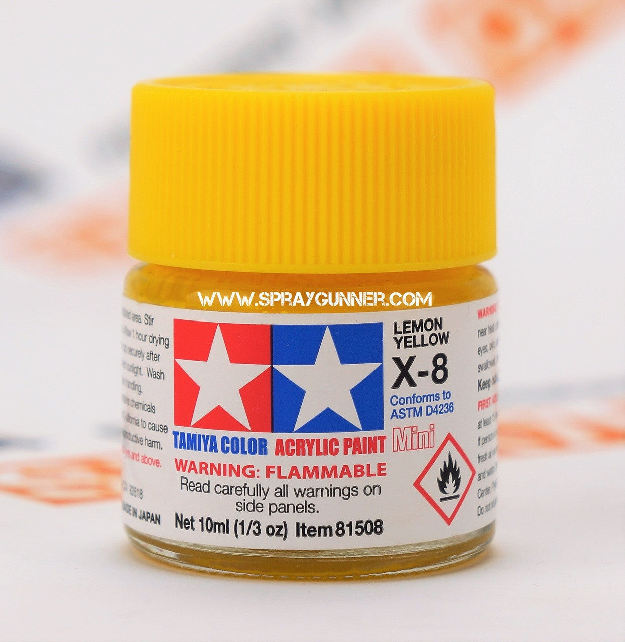 Tamiya Acrylic Model Paints: Lemon Yellow (X-8)