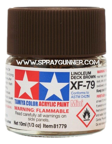 Tamiya Acrylic Model Paints: Linoleum Deck Brown (XF-79)