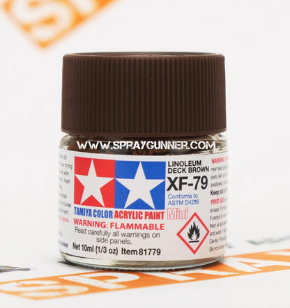 Pinturas acrílicas Tamiya para modelos: cubierta de linóleo marrón (XF-79)