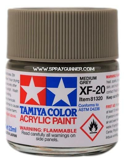 Tamiya Acrylic Model Paints: Medium Gray (XF-20)