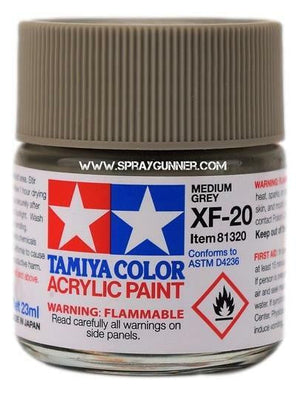 Pinturas acrílicas Tamiya para modelos: Gris medio (XF-20)