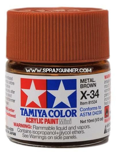 Tamiya Acrylic Model Paints: Metallic Brown (X-34)