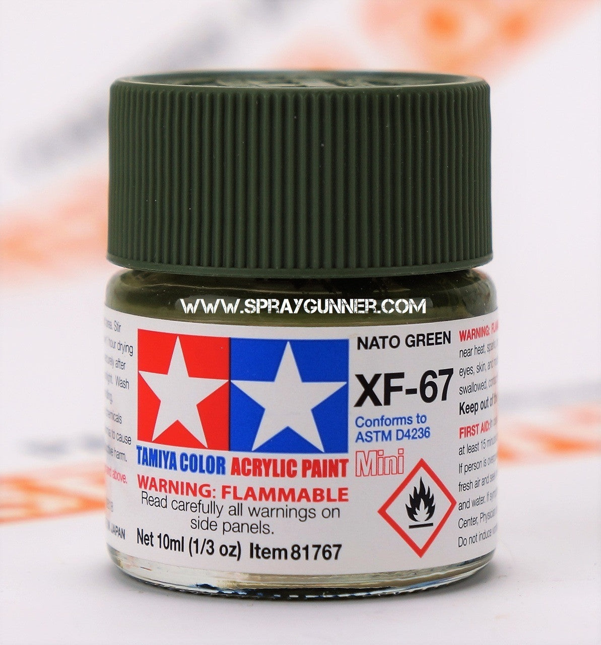 Tamiya Acrylic Model Paints: NATO Green (XF-67)