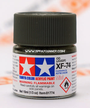 Pinturas acrílicas Tamiya para modelos: verde oliva (XF-74)