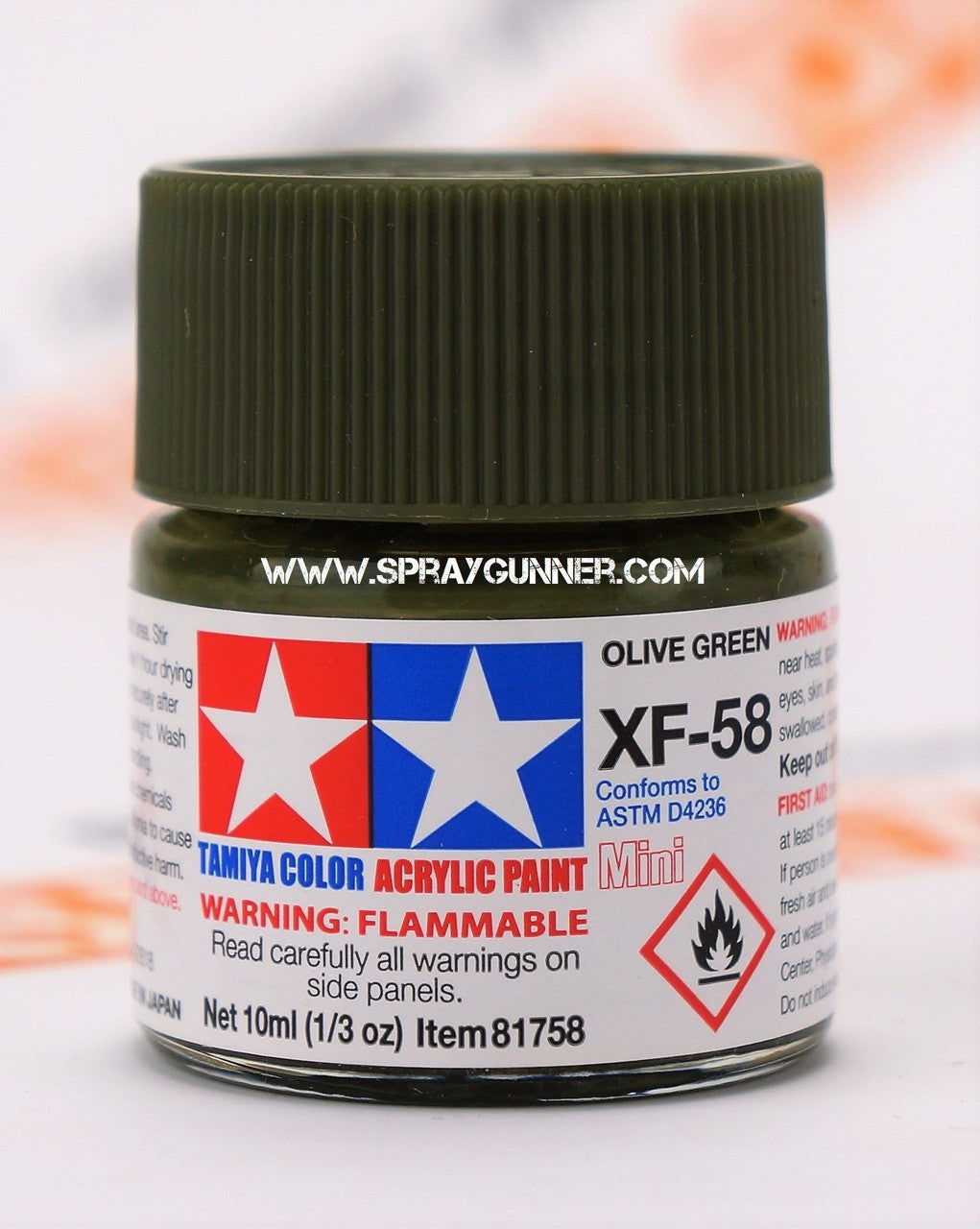 Tamiya Acrylic Model Paints: Olive Green (XF-58)