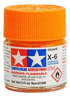 Pinturas acrílicas Tamiya para modelos: Naranja (X-6)