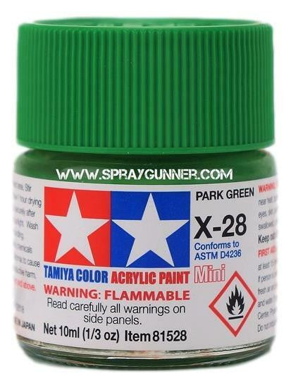 Tamiya Acrylic Model Paints: Park Green (X-28)