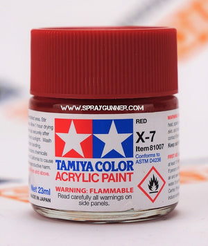 Pinturas acrílicas Tamiya para modelos: Rojo (X-7)