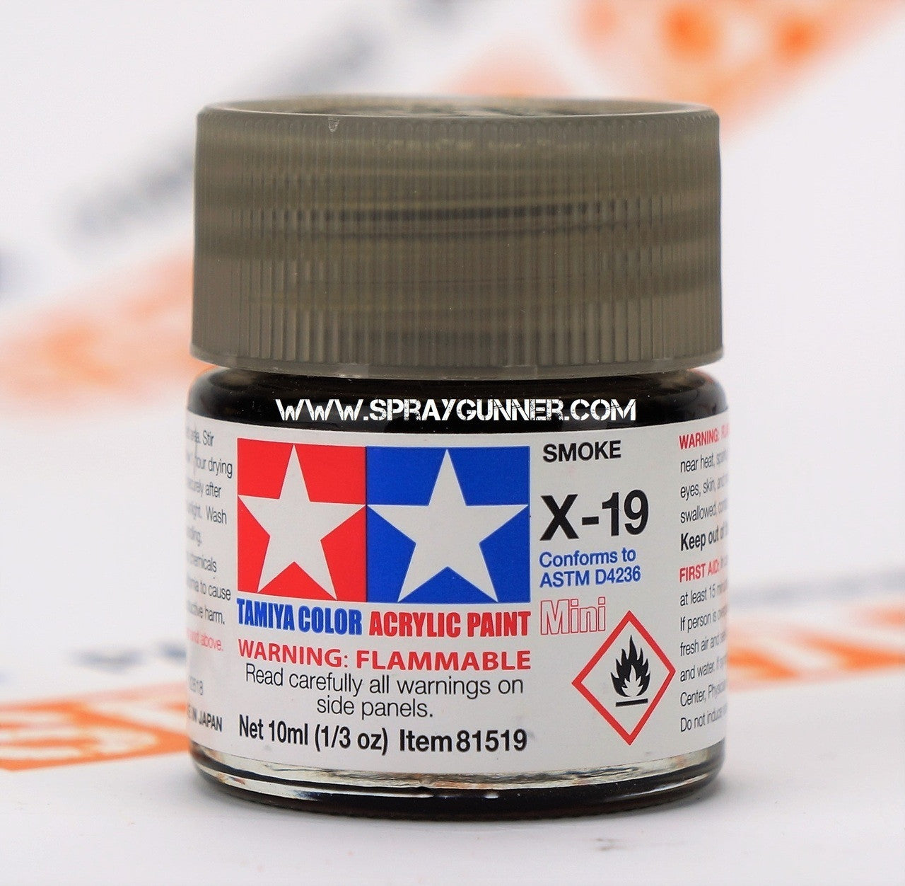 Tamiya Acrylic Model Paints: Smoke (X-19)