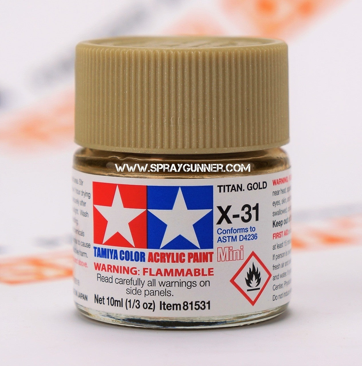 Tamiya Acrylic Model Paints: Titanium Gold (X-31)