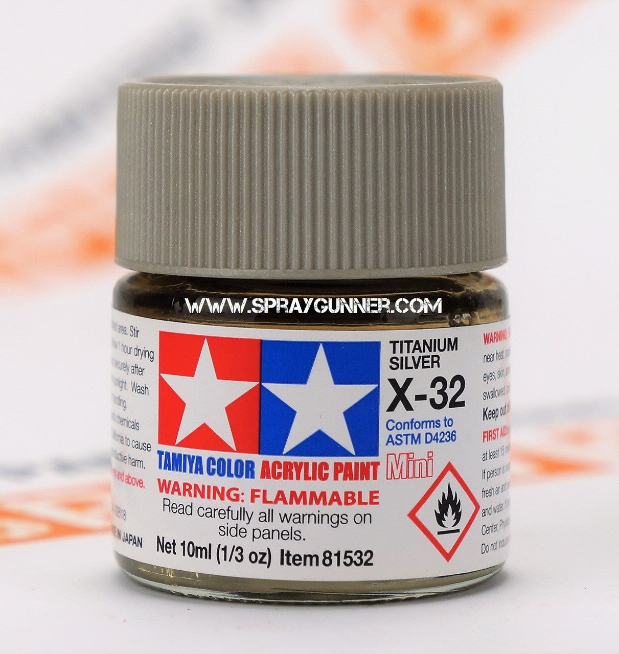 Tamiya Acrylic Model Paints: Titanium Silver (X-32)