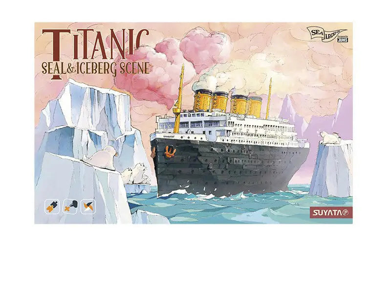 Titanic - Modellbausatz mit Robben- und Eisbergszene