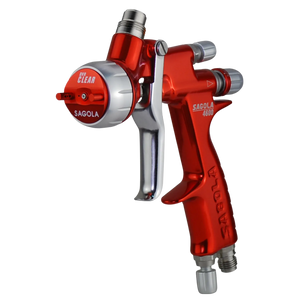 Sagola 4600 Clear Spray Gun in metallic red finish, ideal for precision paint jobs. Unlock your creativity with the best paint spray gun today!